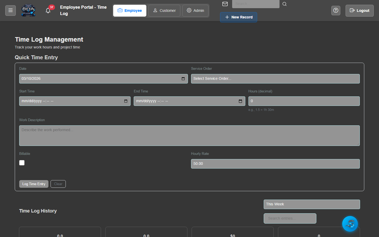 Billable Time Tracking