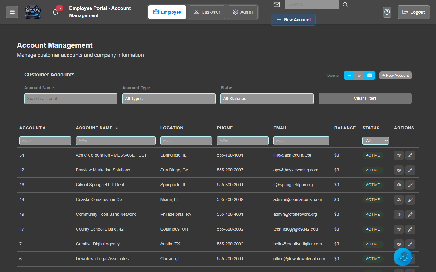 Customer & Account Lookup