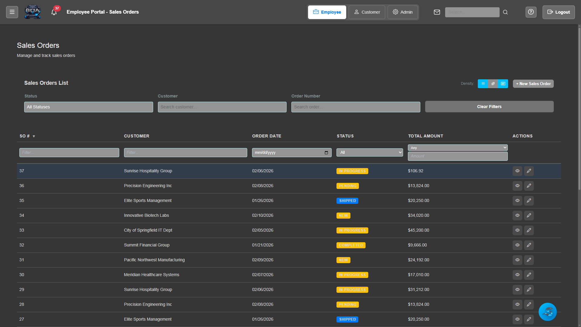 Sales Order Creation