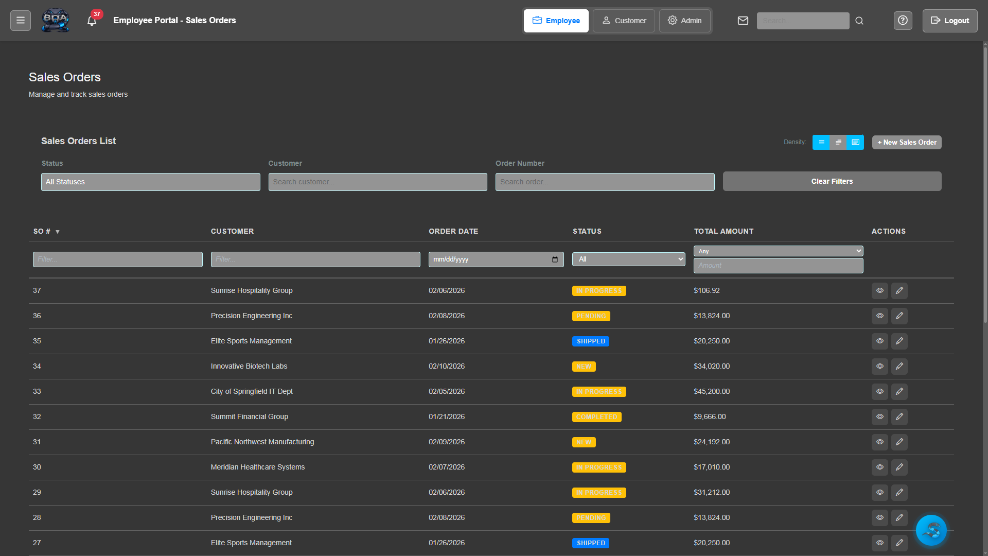 Order Status Tracking